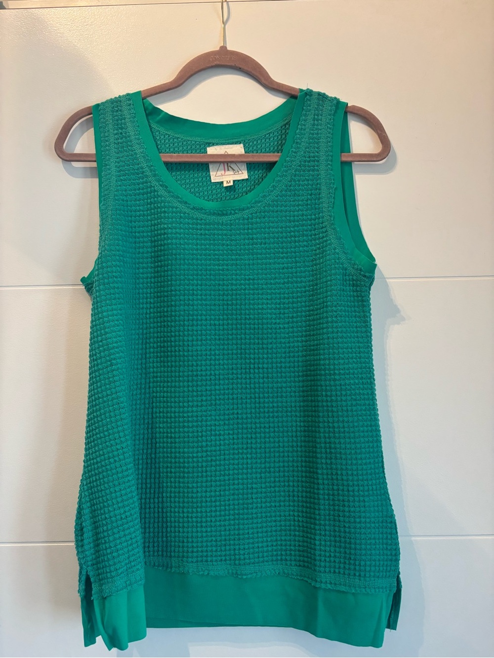 JK Daily Waffle Texture Tank Top in Teal